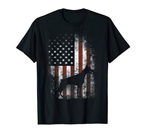 Doberman Pinscher T-Shirt American Flag Patriotic Gifts T-Shirt