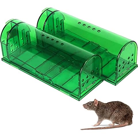 2 pack Humane Mouse Traps Catch and Release That Work - Mouse Traps No Kill - Live Mouse Traps - Reusable Mouse Traps for House,Garage,Outside,Small Mice,Multiple Mice - 2 Pack Cover