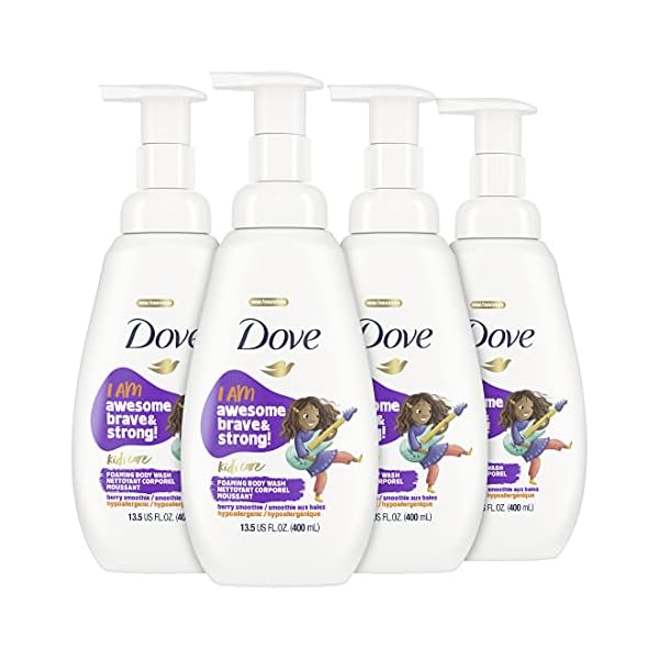 Dove Foaming Body Wash For Kids Berry Smoothie Hypoallergenic Skin Care 13.5 oz 4 Count