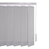 Liedeco Vertikalanlage Lamellenanlage Lamellenvorhang Vertikaljalousie | viele Farben | Lamellenbreite 89 mm | Höhe 180 cm, oder 250 cm | kürzbar (120 x 250 cm, hellgrau)