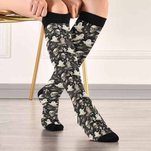 Image of Pigsaly Womens Compression Socks Yellow Stars Funny Brown Capybara Knee High Socks Athletic Tube Sock Outdoor Sport Socks