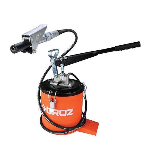 Image of Groz All New 6 Kg Bucket Grease Pump with Quick Lock Coupler | One Hand Operation Pump | Multiple Modes | High Pressure Grease Pump 6 Kg | Upto 4000 psi & 9 gm /stroke | VGP /6A /Q