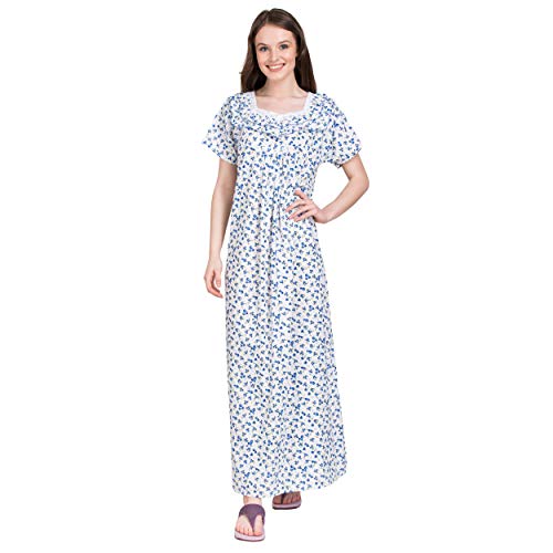 Image of Women's Cotton Nighty Night Gown Multicolore /Cotton Nighty for Pregnant Ladies /Women Night Gowns for Day Wear /Night Wear (Multicolour)(Available Sizes XL & XXL)