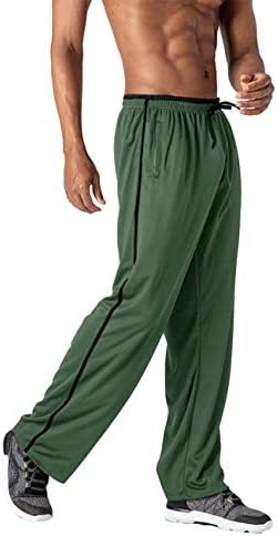 TOTNMC Men's Lightweight Sweatpants Loose Fit Breathable Training Jogger with Zip Pocket Green/Black