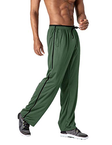 TOTNMC Men's Active Pants Training Jogger Lightweight Pants Moisture-Wicking Sweatpant Green/Black