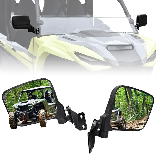 POKIAUTO Side Mirrors for Yamaha RMAX Adjustable Foldable Convex Wider Rearview Mirrors for Yamaha Wolverine RMAX2 / RMAX4 1000 2021-2025 Accessories 2PCS