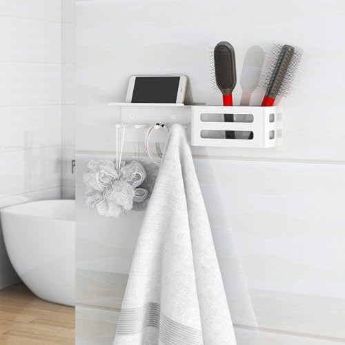 Genérico Soporte Para Llaves De Pared - con Estante 4 Ganchos Decoración Moderna | Portallaves De Pared Con Estante | Para Correo Entrada Decoración Hogar Salón Apartamento Pasillo Puerta Principal - imagen 7