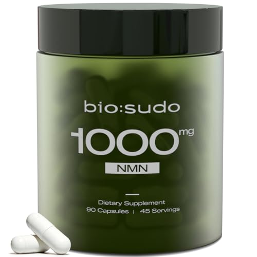 Biosudo NMN Supplement 1000mg 99% Pure Organic – Cellular Energy & Healthy Aging Support – GMP Certified, Third-Party Tested – 90 Capsules, 45-Day Supply