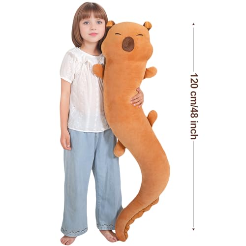 Image of Tianmihou 48 inch Giant Capybara Plush Stuffed Animal, Big Capybara Glow in The Dark Fluorescent Plushies Pillow Toy, Jumbo Cute Capibara Body Pillow Gifts for Kids Adults, Birthday