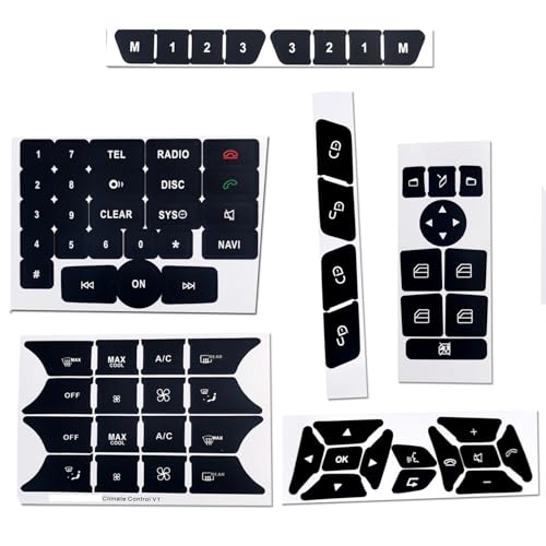 Autocollant bouton de voiture noir mat antireflet pour intérieur Mercedes W176 X204