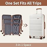 Kono 28 Inch Large Lightweight Suitcase 4 Wheel Spinner Hard Shell Luggage with TSA Lock, Sturdy Polypropylene Travel Trolley Case Cream - Image 7