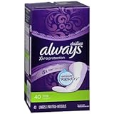 Always Xtra Protection Daily Panty Liners, Long, 40 Count (Pack of 1)