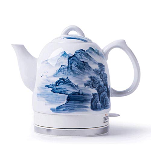 Tetera Eléctrica Cerámica Azul y Blanca 1.2L miniatura 1