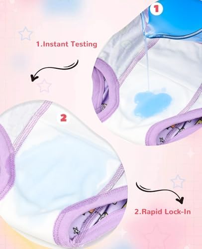 MooMoo Baby Cotton Potty Training Underwear 4 Packs Absorbent Reusable Training Pants for Girls 3T - 1