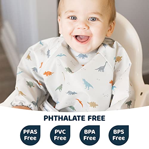 image for Tiny Twinkle Long Sleeve Bib for Babies & Toddlers – Waterproof Smoc