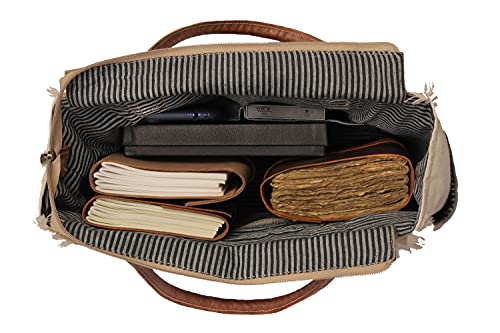 Image of CLA Bags Sel De Mer Upcycled Canvas Hand Bag Upcycled Canvas & Cowhide Tote Bag Radiant Upcycled Canvas & Cowhide Leather Bag