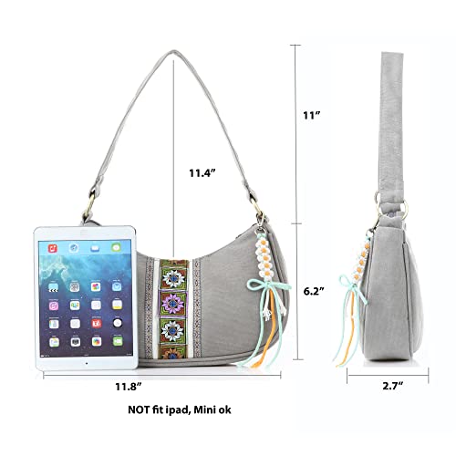 Women's Hobo Handbag, Mini Cloth Shoulder Bag Tote Handbag With Tassel #TOP3
