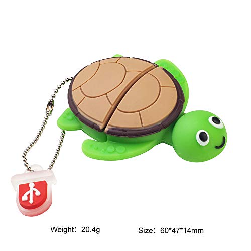 Image of BorlterClamp 64GB USB Flash Drive Cute Cartoon Sea Turtle Model Memory Stick, Gift for Students and Children