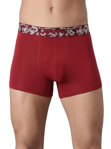 Image of Levi's GZ004 Trunk for Men | Supima Modal Lycra Blend | Breathable Men's Underwear | 4-Way Stretch | Anti-Roll No-Dig Floral Waistband | Extra Supportive Gusset | Stay Retention | Pack of 1
