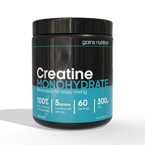 GN Creatine Powder | 300g High Strength Creatine Monohydrate Powder - 5g per Serving | Unflavoured Filler Free Creatine-Monohydrate | Non-GMO & Gluten Free