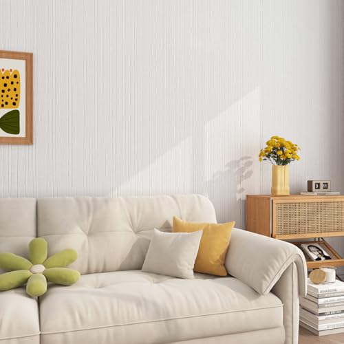 Papel pintado blanco FunStick autoadhesivo para solucionar imperfecciones de pared 40cm 7