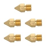MroMax 0.4mm 3D Printer Nozzle Head M6 Thread Replacement for MK8 1.75mm Filament Extruder Print, Brass Nozzle 5Pcs