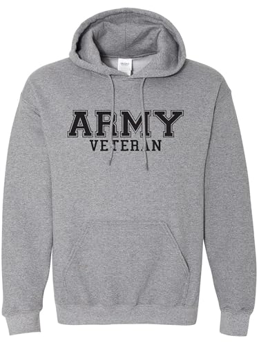 zerogravitee Army Veteran BLACK logo Hooded Sweatshirt in Dark Heather - X-Large