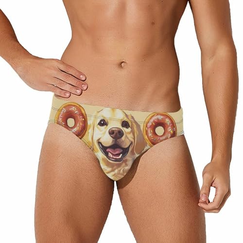 Labrador Dog Fitness Mens Swim Briefs Bikini Sexy Low Rise Trunks Swimsuit Bathing Suit Beach