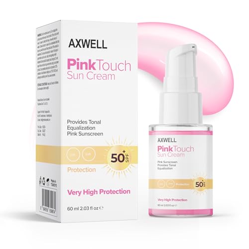 AXWELL Pink Touch Tone Evening Pink Sunscreen, SPF 50+ Daily Sunscreen, Water Resistant, UVA/UVB Very High Protection(60 ml, 2.03 fl.oz)