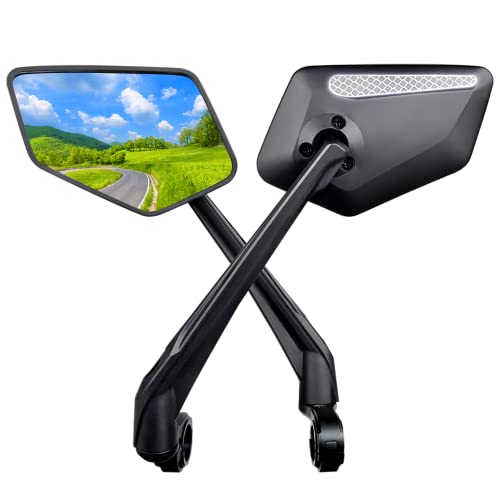 Bicycle Mirror, X-widen Mirror Surface, Longer Mirror Arm, HD Blast-Resistant Rearview Mirror, Adjustable Rotatable Bike Mirrors for Mountain Road Bikes (A set)