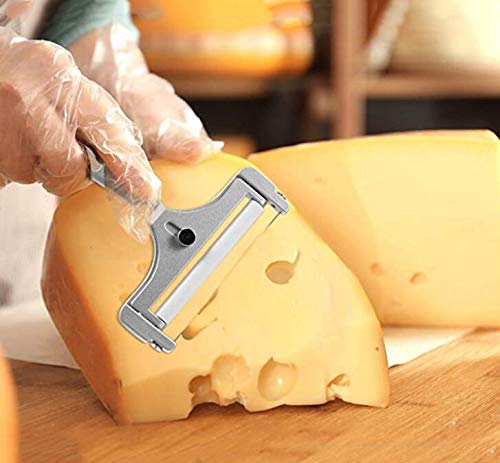 1Pcs Stainless Steel Cheese Slicer With Wire And Rollers Adjustable Thickness Cheese Cutter Kitchen Cooking Tool For Soft, Semi-Hard, Hard Cheeses #TOP1