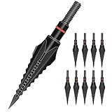 FENJANER 10Pcs Broadheads 100/118/125 Grain Traditional Hunting Arrowhead Screw-in Arrow Tips for Compound Bow Crossbow and Recurve Bow (125 Grain Sawtooth)
