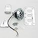 HTTMT MT401- Motorcycle Custom Chrome Side Mount Tag License Plate Holder Bracket with LED Tail Light Brake Light Compatible with Harley Softail Touring Sporster