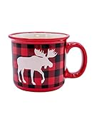 Lazy One Novelty Mugs, Funny Gift Mug for Family, Friends, or Coworkers in your Office, Camping (Moose Plaid)