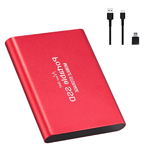 Image of SSD USB 3.1 External Solid State Drives Hard Disk for PC Laptop 2TB Red (2TB Red)