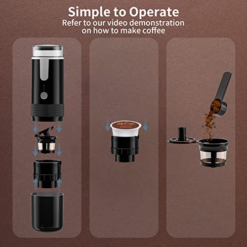 Frossvt Portable Espresso Machine, Mini Handheld Coffee Maker Compatible With Ground Coffee For Travel & Camping Or Hiking, Small Coffee Machines Manually Operated Perfect For Office Home #TOP3