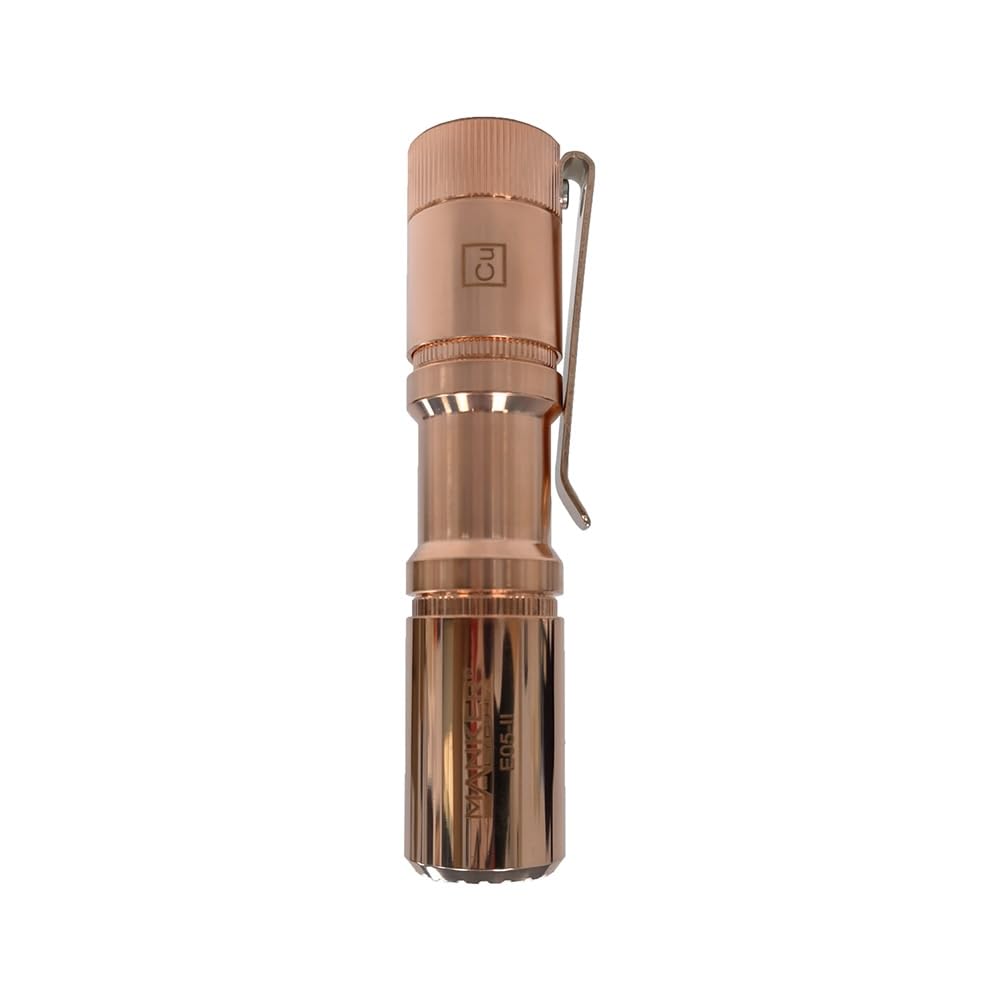Manker E05 II Red Copper EDC Flashlight - 800 Lumens, High CRI 4000K, IPX8 Waterproof, 14500/AA Battery - View #8