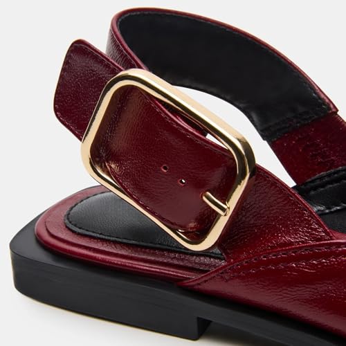 Image of Slingback Flat Shoes for Women Pointed Closed Toe Flat Mule Sandals Casual Comfortable Office Dressy Shoes