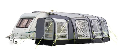 OLPRO View 420 Inflatable Caravan Porch Awning with Extension – Waterproof Air Awning for Caravans with 5000mm HH, Large Windows, Standing Room, Taped Seams – Easy Pitch Caravan Canopy