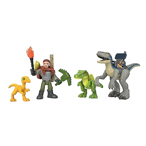 Fisher Price Imaginext Imaginext Jurassic World Pack Sigue y rastrea Dinosaurios de Juguete con Figura y Accesorios, +3 años (Mattel HND46)