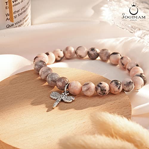 Dragonfly Gifts for Women Natural Stone Charm Bracelets for Daughter Friend Gifts3