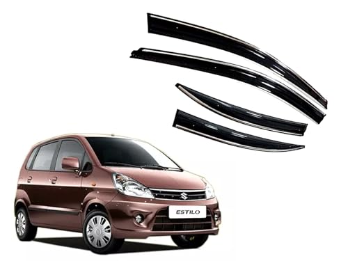 Image of CAR SAAZ Chrome Line Door Visor for Estilo (2006-2014) (Set of 4Pcs) | Rain Guard | Wind Deflector