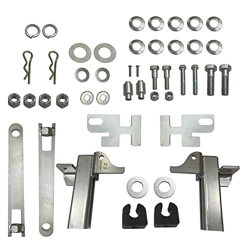 Image of The Mounting brackets and hardware accessories compatible with aftermarket Large Polished Stainless Steel Deer Guard, fit for Kenworth T680, T660,T700.