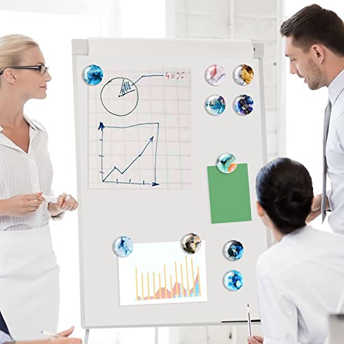 12 Pieces Glass Refrigerator Magnets, Marble Fridge Magnet Strong Magnetic Fridge Magnets Office Kitchen Decorative #TOP4