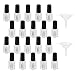 RDEXP Black Cap Clear Glass 4ml Refillable Empty Nail Polish Bottles Container Set of 20