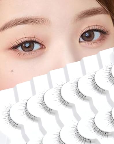 Ukrizi Natural Lashes Wispy 10mm Short Lashes Natural Looking False Eyelashes Small Lashes for Clean Look K38