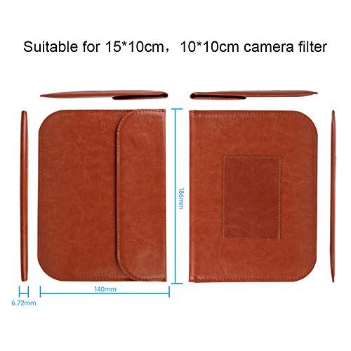 Saco de filtro de câmera quadrada Adaskala Saco de armazenamento de PU para filtro de lente quadrada