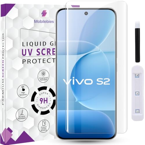 Image of Premium HD+ UV Tempered Glass Screen Protector For Vivo S2 (6.83 Inch, Pack of 1) Full Adhesive UV Curved Screen Protector Case Friendly HD Clarity with installation kit & Guide