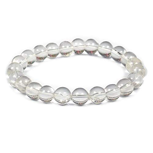 Image of Reiki Crystal Products Unisex Adult Natural Certified Clear Quartz Amethyst Rose Quartz Crystal Stone Bracelet 8 Mm Beads (Color : Multi) Combo Bracelet Pack Of 3 Pc