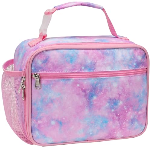 BrainyBees Lunch Bag for Girls - Insulated Kids Lunch Box Reusable Girls Lunchbox with Water Bottle Holder Toddler Lunch Tote Bag for School Daycare,...